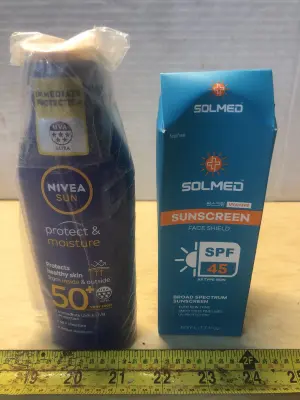 Nivea sun protect and moisturize 2 boxes 1.7oz Solmed sunscreen