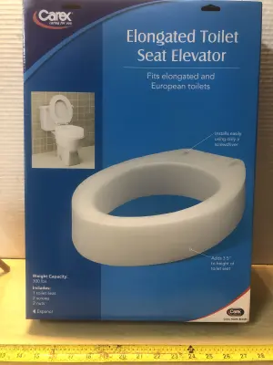 Elongated toilet seat elevator
