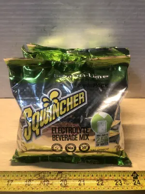 4 packs 23.83oz lemon lime Sqwincher drink mix