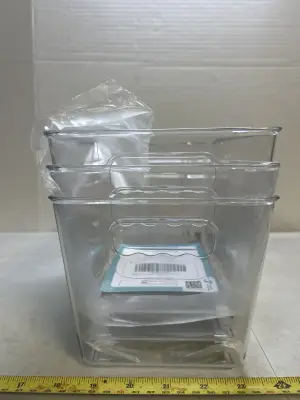 3 ct clear storage bins