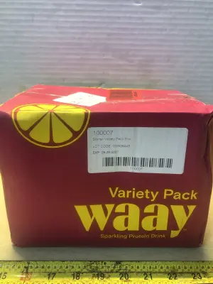 12 cans waay variety pack sparkling protein drink exp:9/25/27