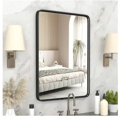 Black bathroom wall mirror 24x40 (similar to image)