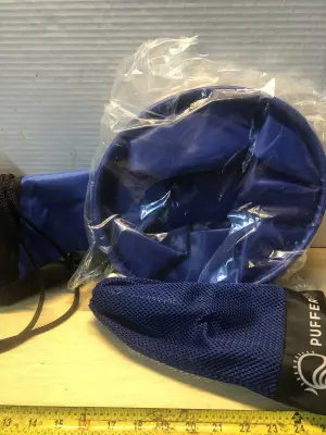 Puffer fish backpack and bucket with shovel