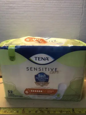 52 count Tena sensitive care pads