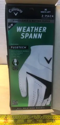 3 boxes 3 each men’s medium left 2 pack Callaway weather span gloves