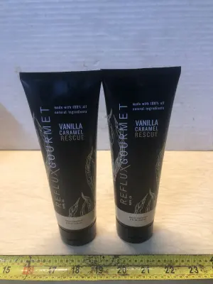 2 tubes 8oz reflux gourmet vanilla caramel rescue dietary supplement exp:1/28