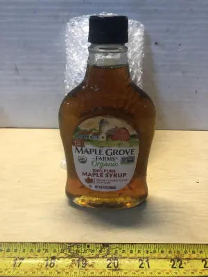 2 bottles 8.5oz Maple Grove Farms organic maple syrup exp:3/16/29