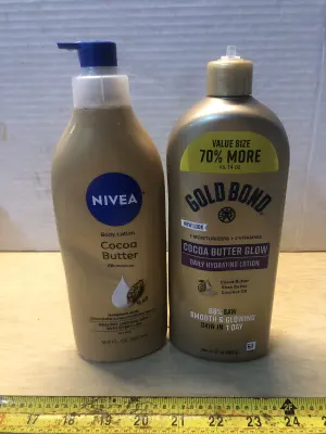 16.9oz Nivea body lotion, 24oz Gold Bond body lotion