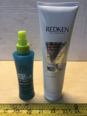 3.38oz Bed Head texture salt spray , 8.5oz Redken 5 minute liquid hair mask