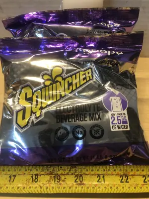 2 packs 23.83oz grape Sqwincher drink mix