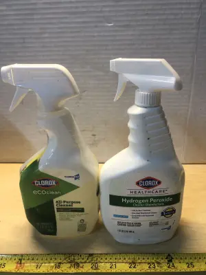 32oz Clorox all purpose cleaner, 32oz Clorox hydrogen peroxide cleaner