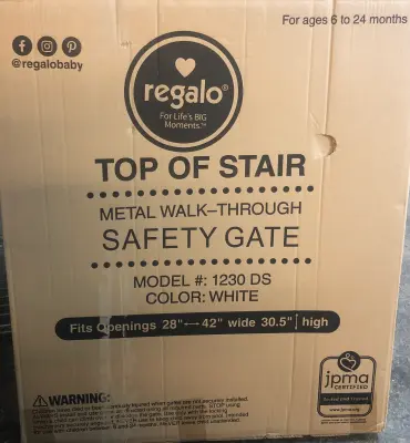 Top of the stair metal walk thru gate 28”-42” wide 30.5” high