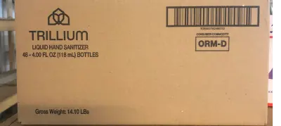 48 bottles 4oz Trillium liquid hand sanitizer