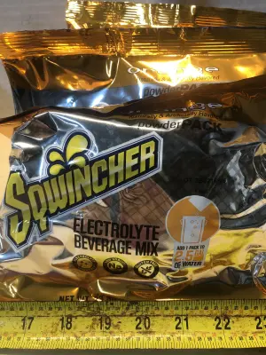 4 packs 23.83oz orange Sqwincher drink mix