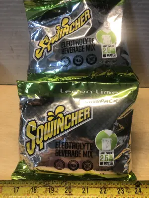 4 packs 23.83oz lemon lime Sqwincher drink mix