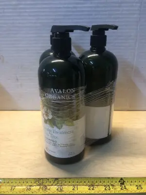 3 bottles 32oz Avalon Organics scalp treatment shampoos