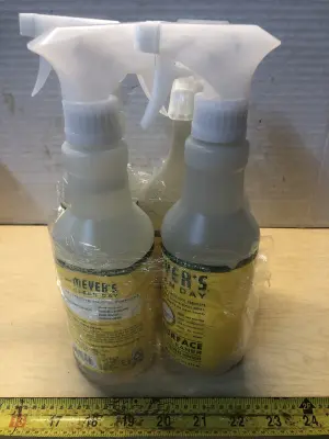 3 bottles 16oz Mrs Meyers multisurface cleaner , 20oz mrs Meyers fabric freshener