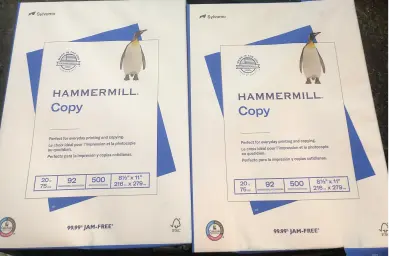 8 packs Hammer mill copy paper 500 each