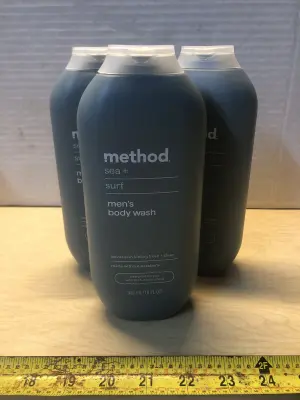 3 bottles 18oz method men’s body wash