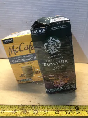 10 kcups McCafe exp:11/26, 24 kcups Starbucks exp:2/25/27