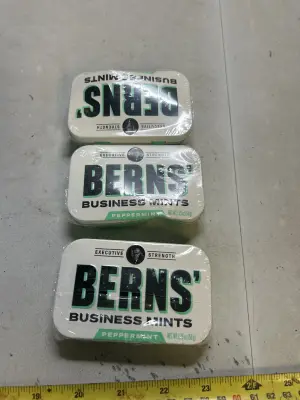 3ct berns breath mints 2 tins dented
