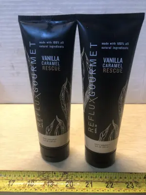 2 tubes 8oz reflux gourmet vanilla caramel rescue dietary supplement exp:1/28