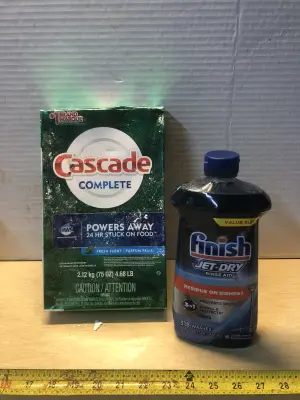 75oz Cascade dishwasher detergent , 32oz finish jet dry rinse aid