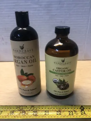 16oz Moroccan argan oil, 16oz organic castor oil