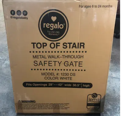Top of the stair metal walk thru gate 28”-42” wide 30.5” high