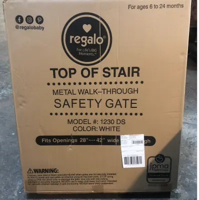 Top of the stair metal walk thru safety gate 28”-42” wide 30.5” high