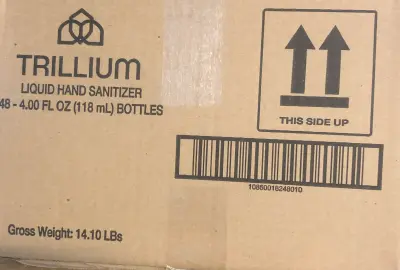 48 bottles 4oz Trillium liquid hand sanitizer