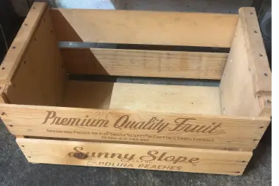 Wooden peach crate