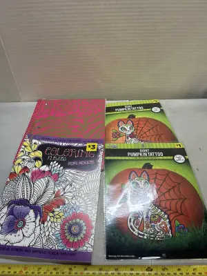 notebook, coloring book, 2 pumpkin tattoo
