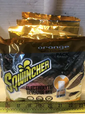 4 packs 23.83oz orange Sqwincher drink mix