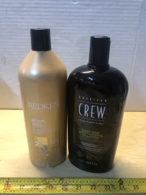 33.8oz Redken shampoo, 33.8oz American crew shampoo