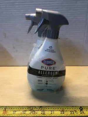 2 bottles 26oz Clorox pure allergen neutralizer carpet spray some spilled