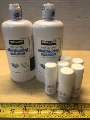 2 bottles 16oz multipurpose disinfecting solution for contact lenses, 6 bottles 0.33oz ivizia sterile lubricant for dry eyes