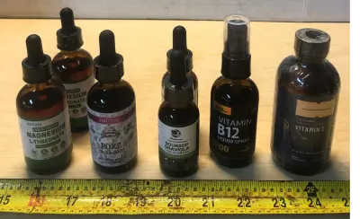 2 bottles 2oz magnesium L threonate drops, 2oz Florida poke dried root drops, 2 bottles 1oz soursop graviola drops, 2oz vitamin B12 spray, 4oz Liposomal vitamin c liquid