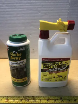 28.5oz shake away fox urine granules, .5 gallon Summit mosquito and gnat barrier
