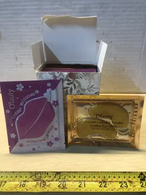 15 packs 24k gold eye mask, 15 pack cherry blossom lip mask