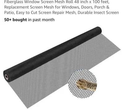 48”x100ft fiberglass window screen