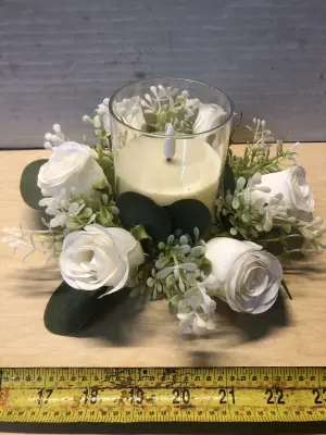 12pc rosé arrangement with flameless candles
