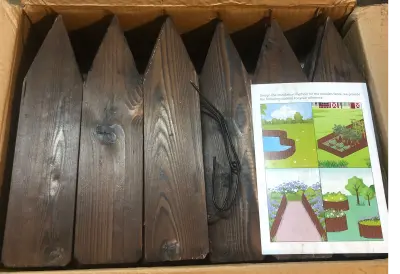 Wooden garden fence