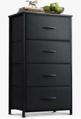 Fabric 4 drawer dresser with steel frame (similar to image)