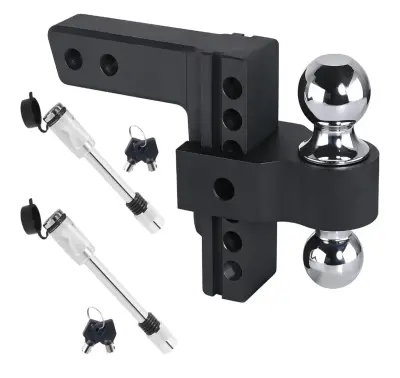 Heavy duty adjustable trailer ball and hitch hookup (similar to image)