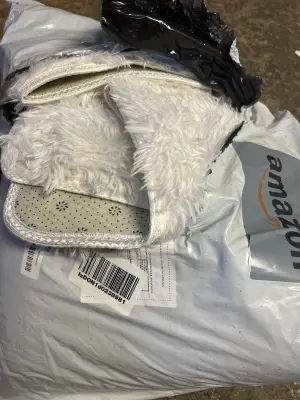 large fluffy white rug