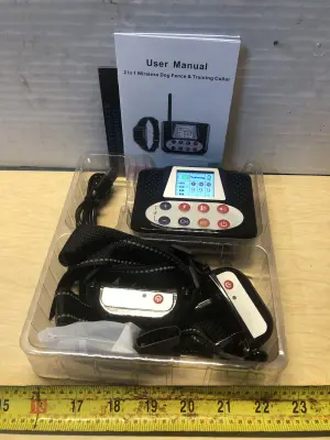2in1 wireless dog fence and trainer collar comes on