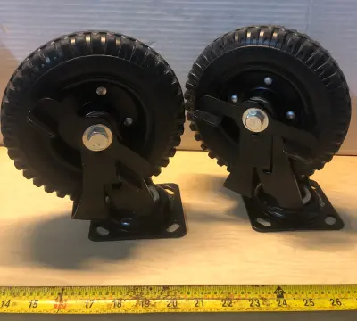 2pc heavy duty castor wheels with brakes