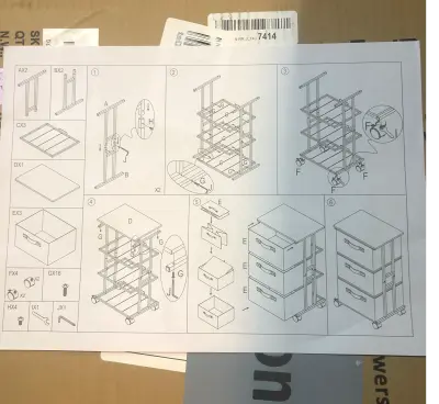 Dresser storage with 3 fabric drawers