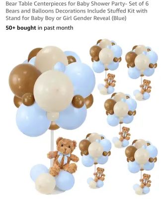Bear centerpiece for baby shower similar to image